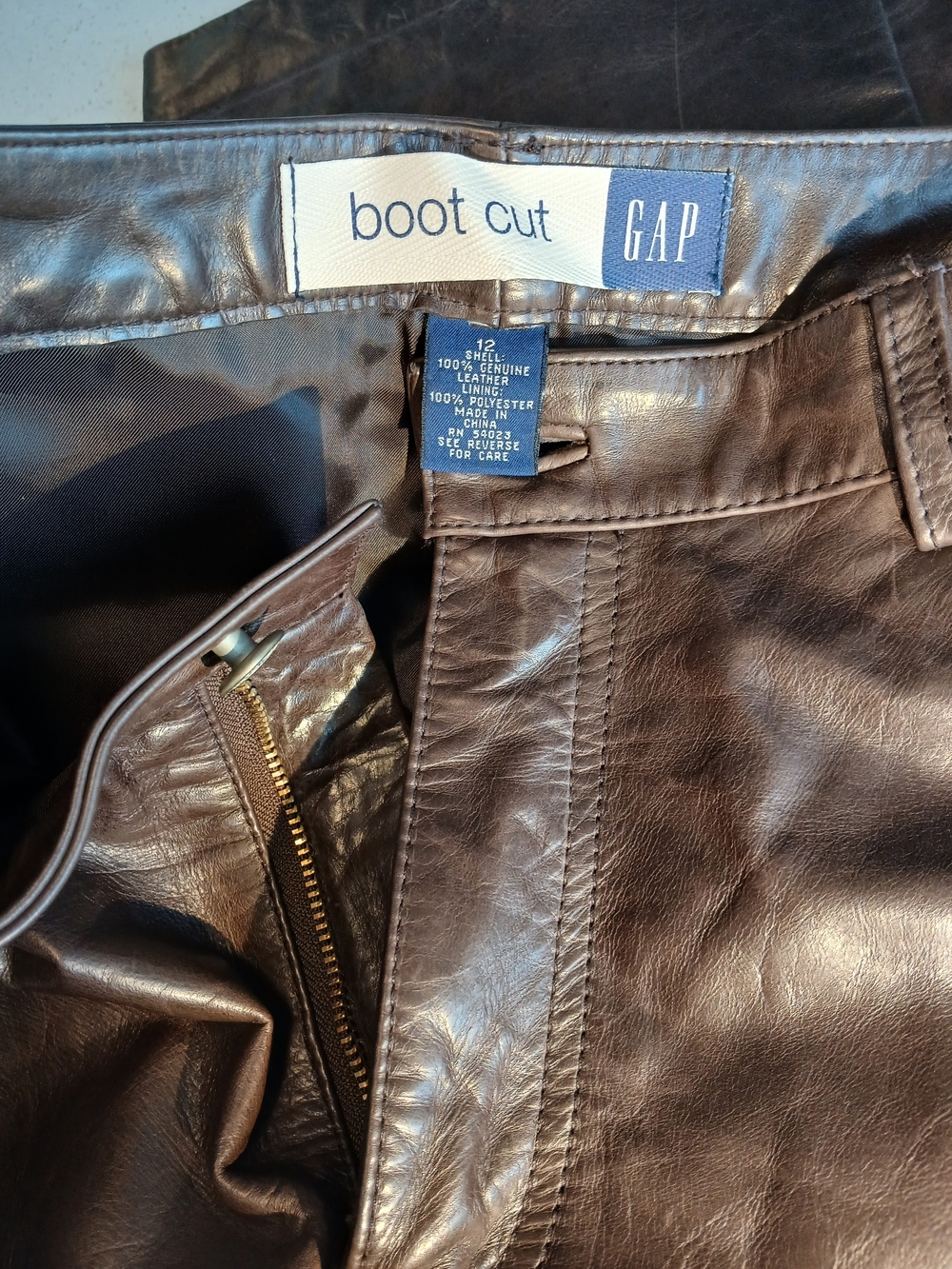 GAP Women's Brown Leather Boot Cut Jeans Size 12